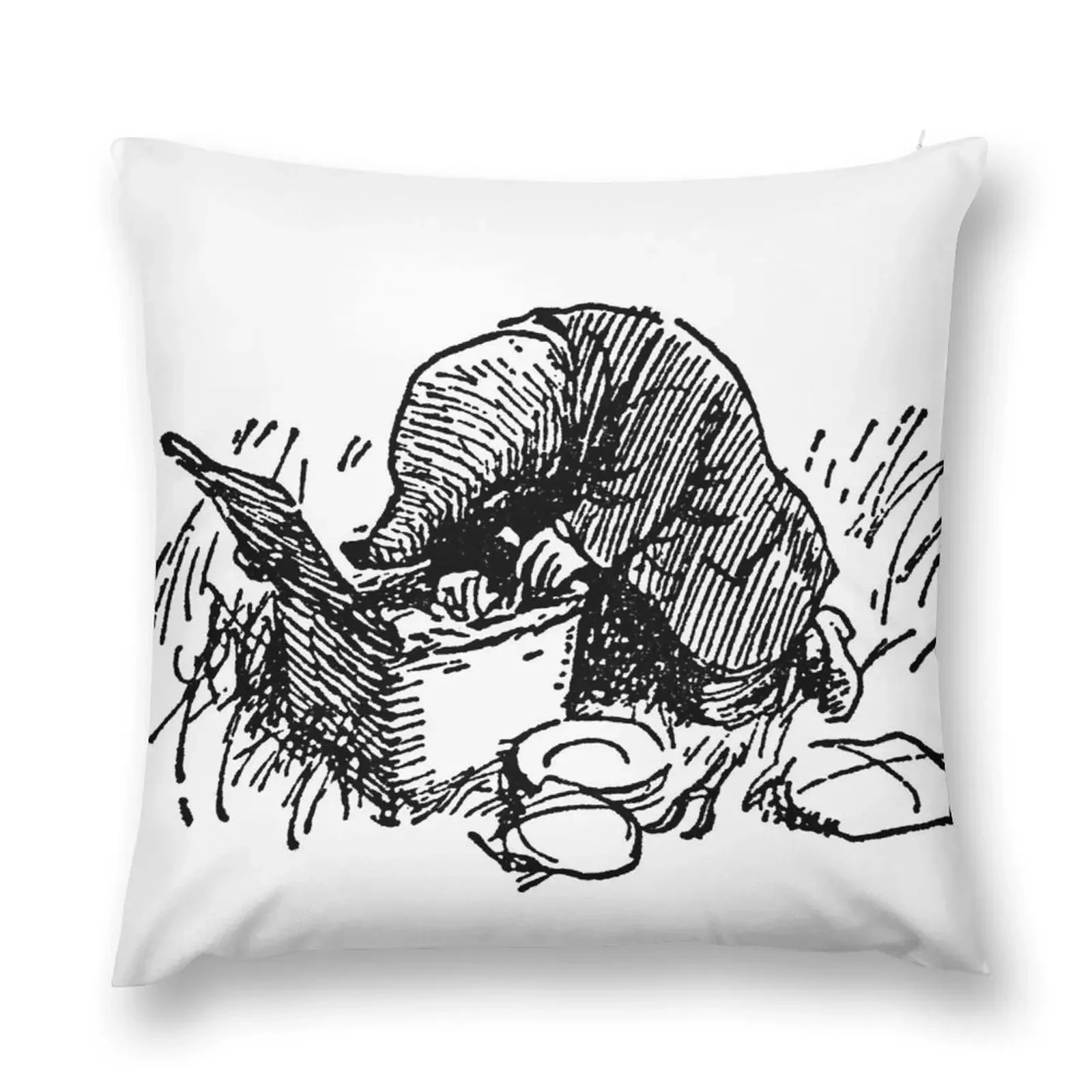 

Wind in the Willows Mole - Vintage Art Throw Pillow pillows decor home Pillow Case Christmas pillow