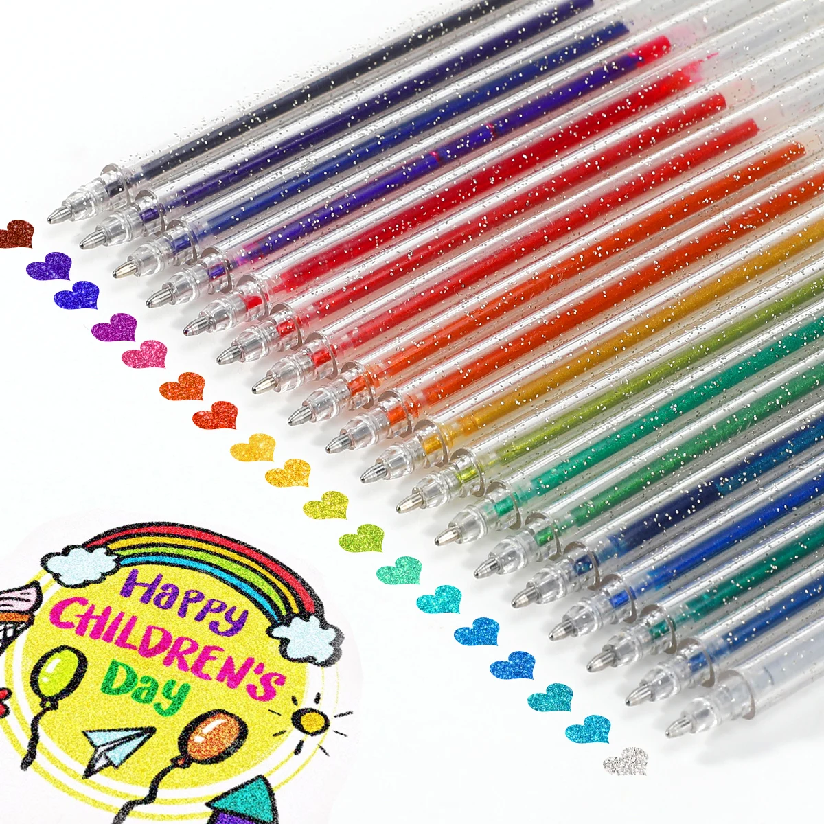 

Набор гелевых ручек с блестками, 12/18 шт., с 18 цветными чернилами, подходящими для раскрашивания для детей и взрослых, ведения дневников, художественного рисования, оформления книг.