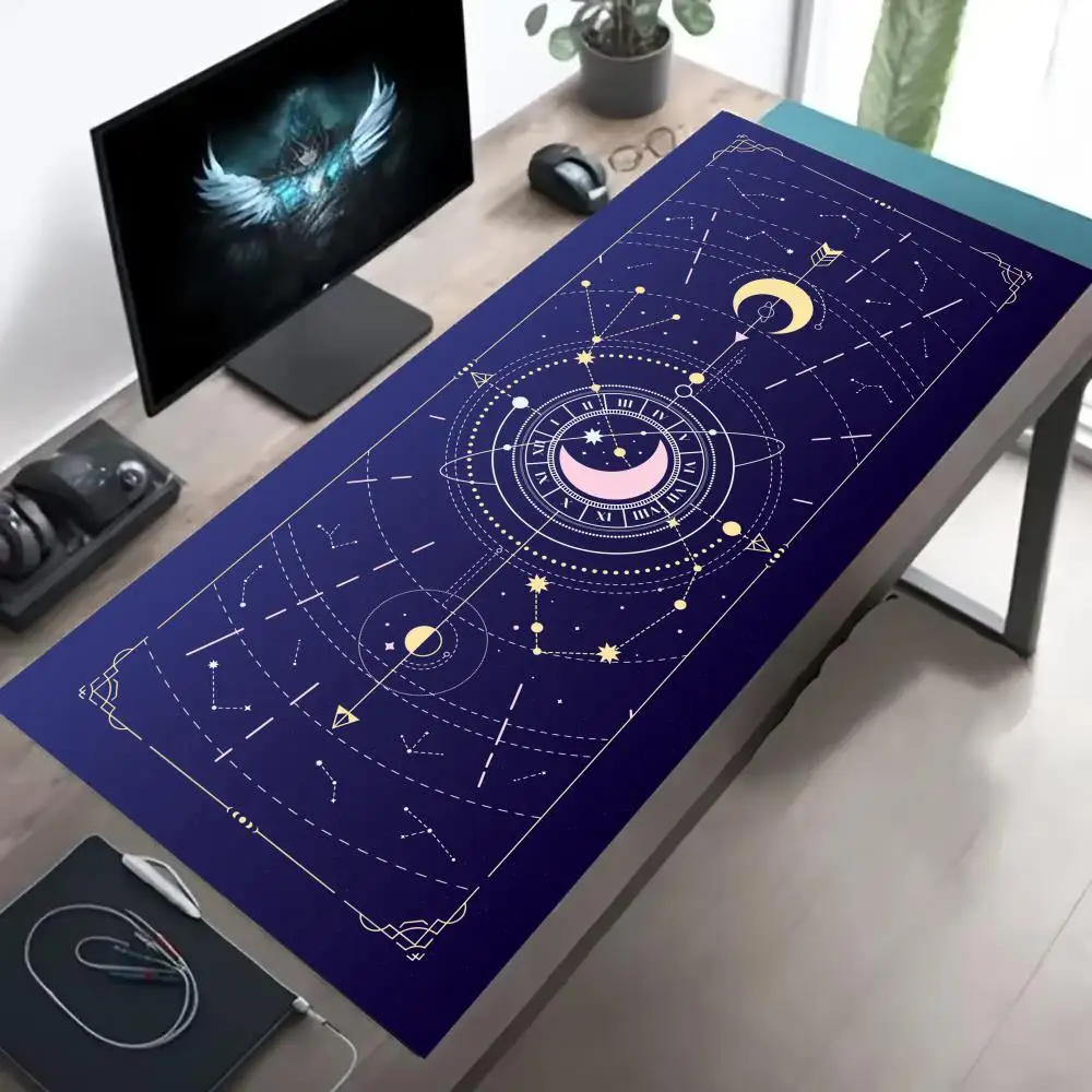 Blue star moon Mouse Pad Large Gaming Mousepads Computer Nootbook Game Rug desk Laptop Tablet Mat Mini Table Cushion PC Playmat