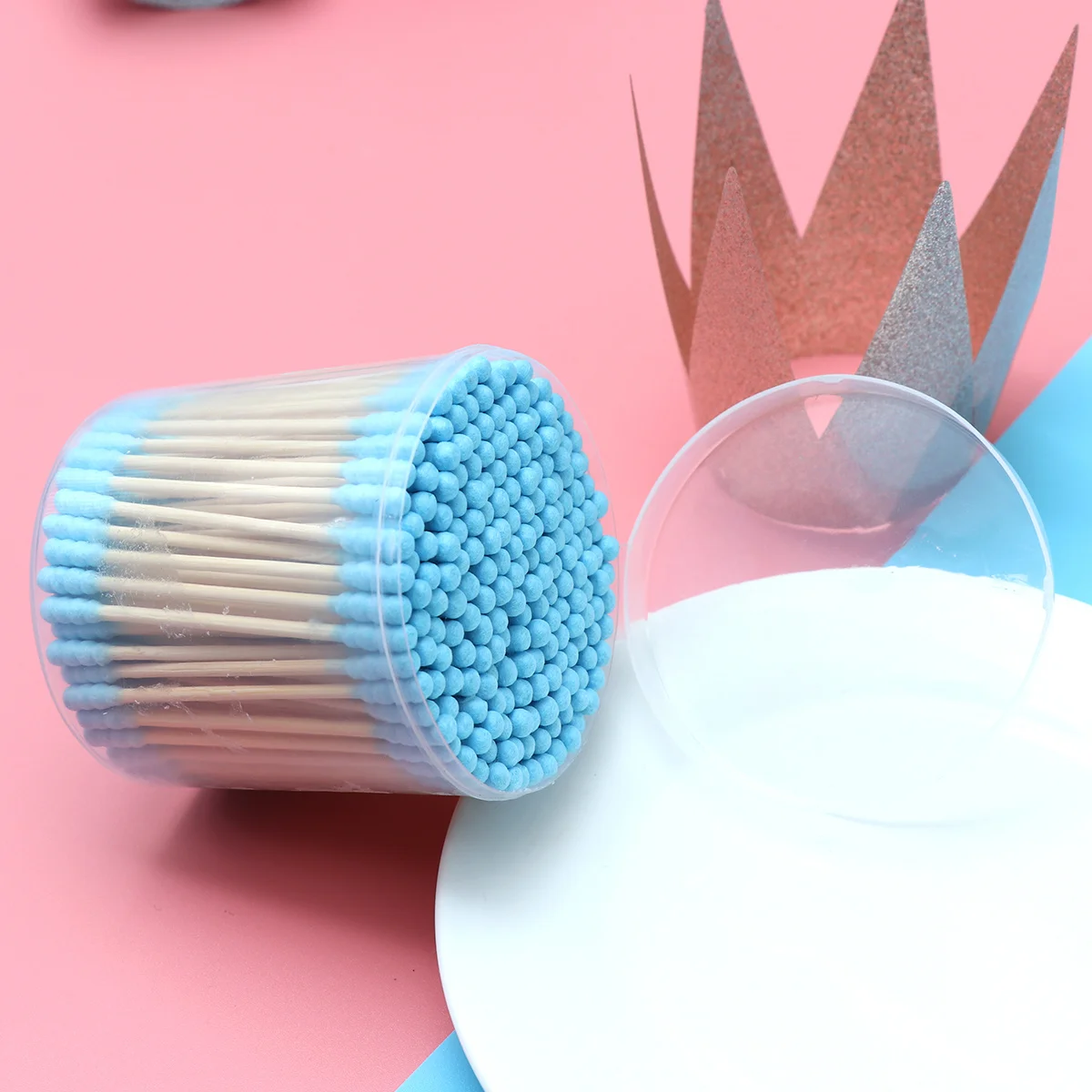 200 Uds hisopos de algodón de doble cabeza aplicador multiusos para el cuidado limpieza de heridas maquillaje caja de almacenamiento de eliminación de manicura