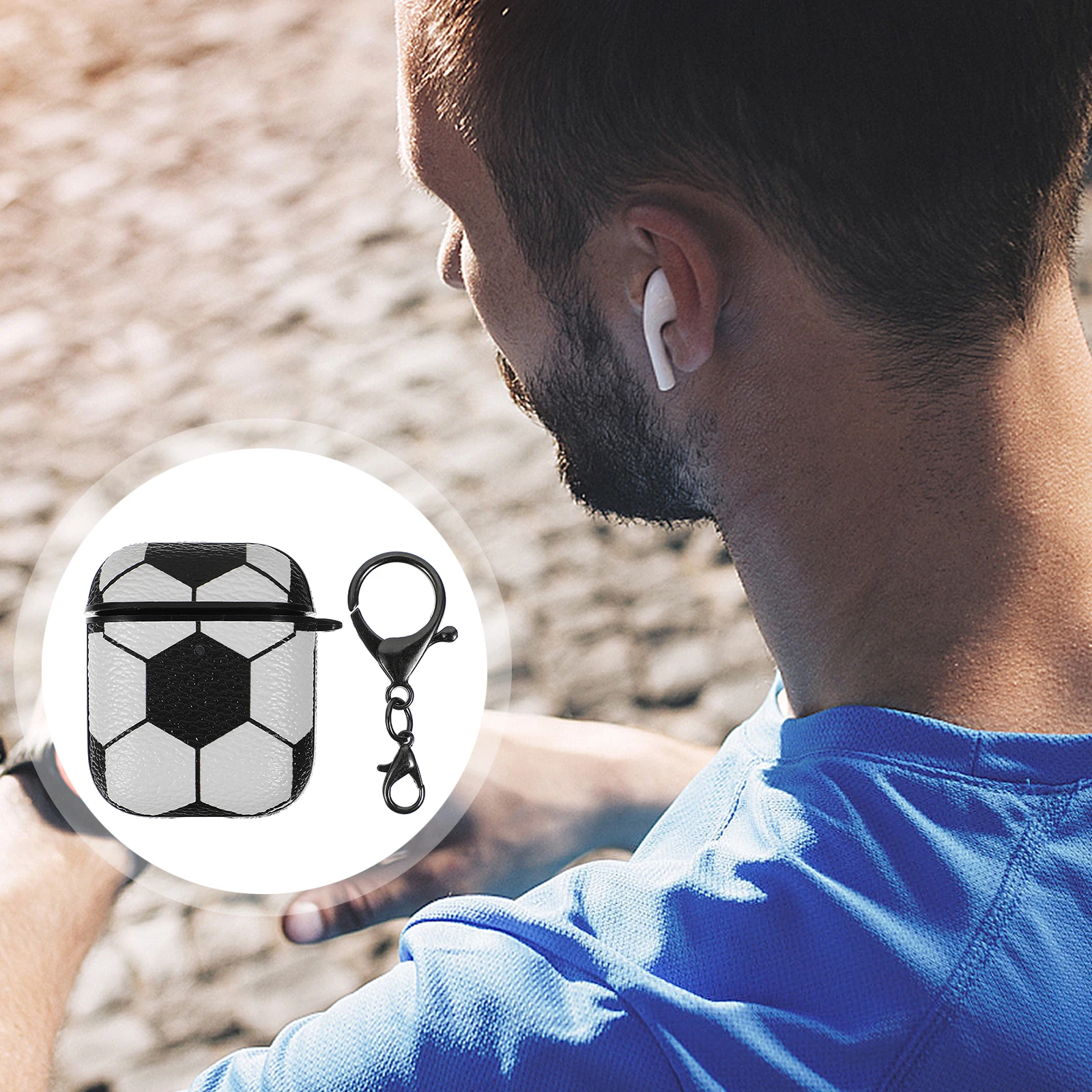 

Ball Pattern Earphone Cover PU Case Protective Shell for 2 Compatible Carry Box Headset Bag Dirty Resistant