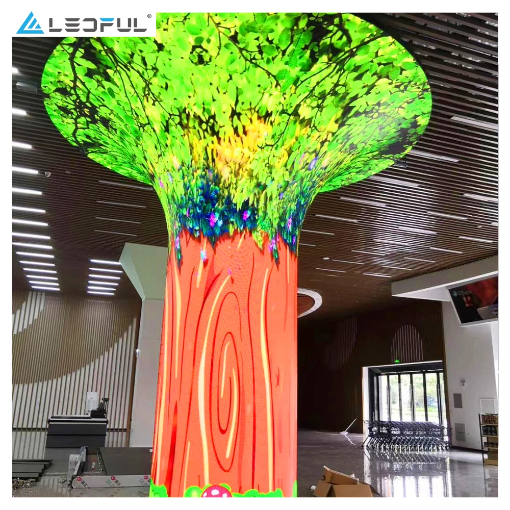 

High Quality Custom Wholesale Outdoor Cylinder Flexible Led Screen Display