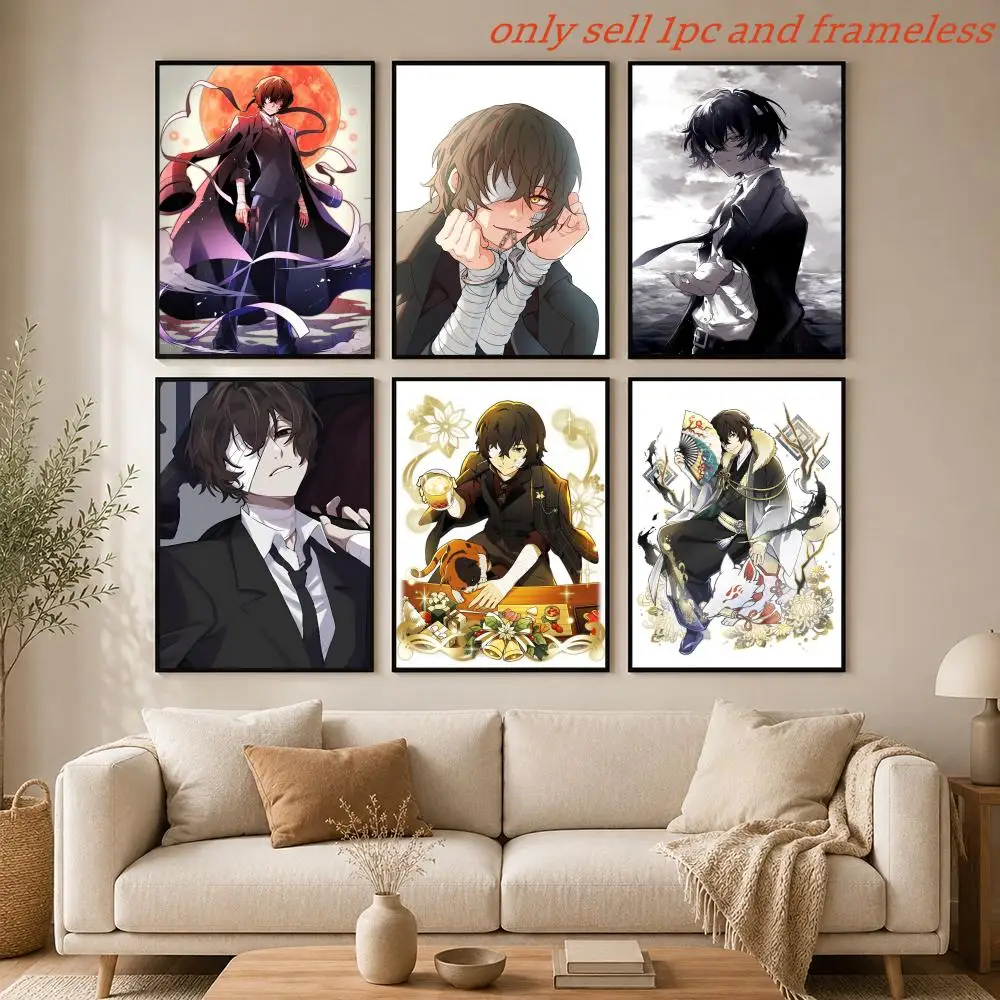 B-Bungo Stray Dog O-Osamu Dazai Anime Poster HD Anime Hot Theme Singer/OST/Movie-Waterproof Self-Stick Home Decor