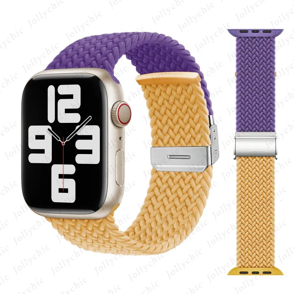 Geflochtenes Armband für Apple Watch Ultra 3 2 Band 49mm 41mm 45mm Nylon-Armband IWatch Series 11 10 9 8 7 6 4 5 SE 46mm 38 40mm 42mm 44mm