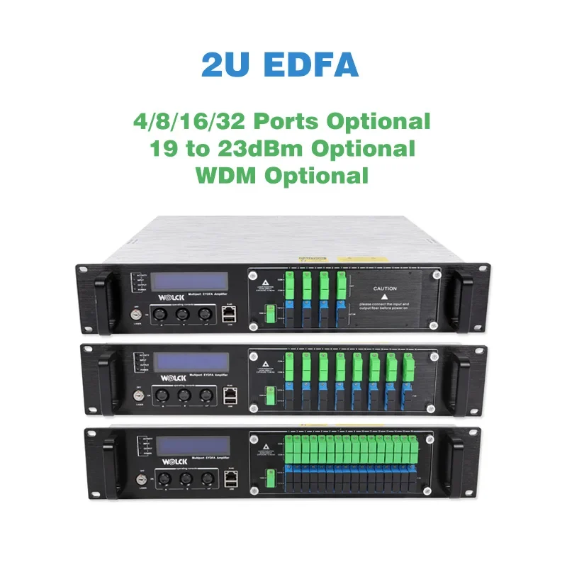 

Wolck 1U 2U CATV 23db 22db 19db Fiber Optical Amplifier 4/8/16/32/64 Ports Puertos 1550nm EDFA with WDM