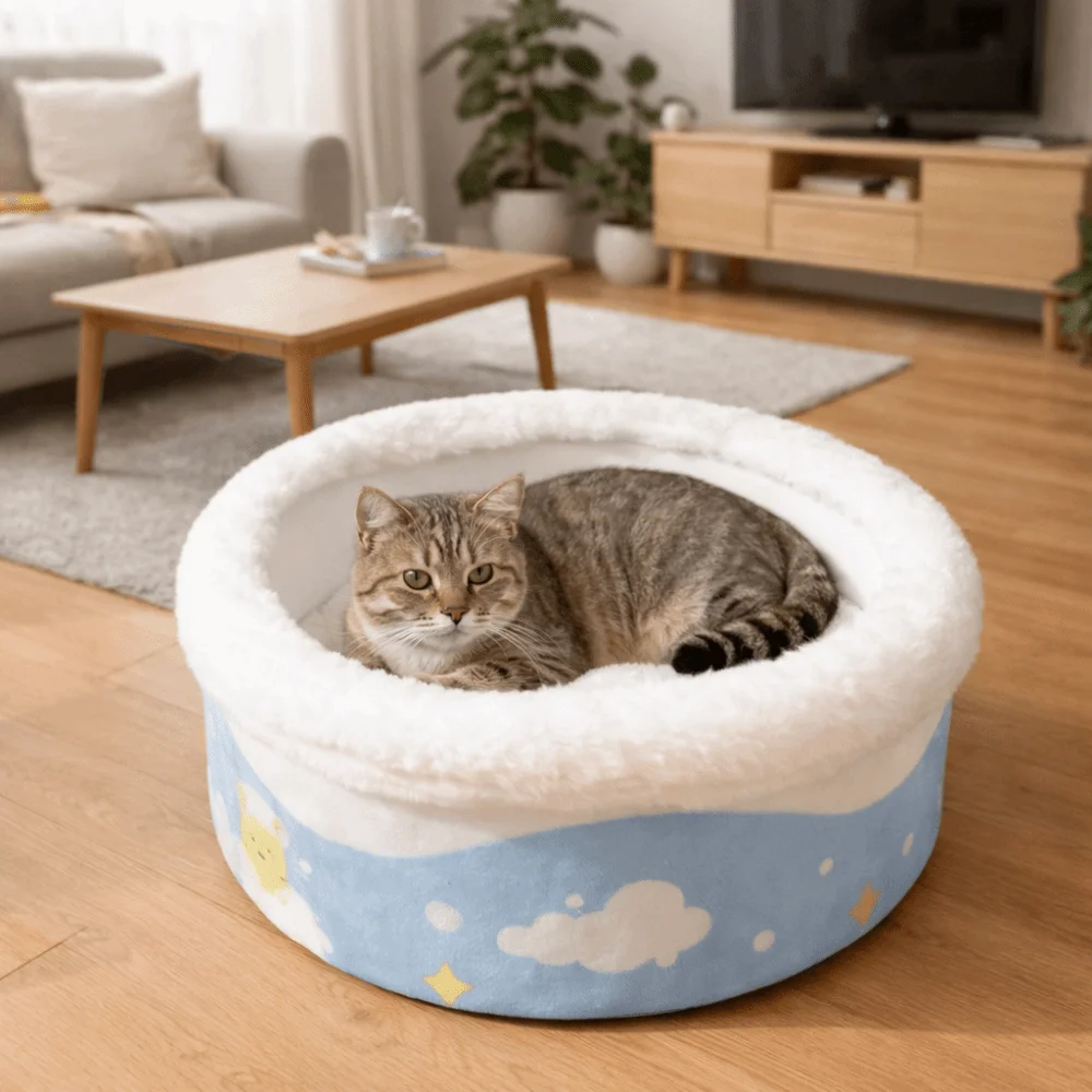 

Подушка для собак и кошек, теплая ванна, кровать для кошек, утолщенный круглый спальный мешок для кошек, мягкое удобное зимнее гнездо для домашних животных