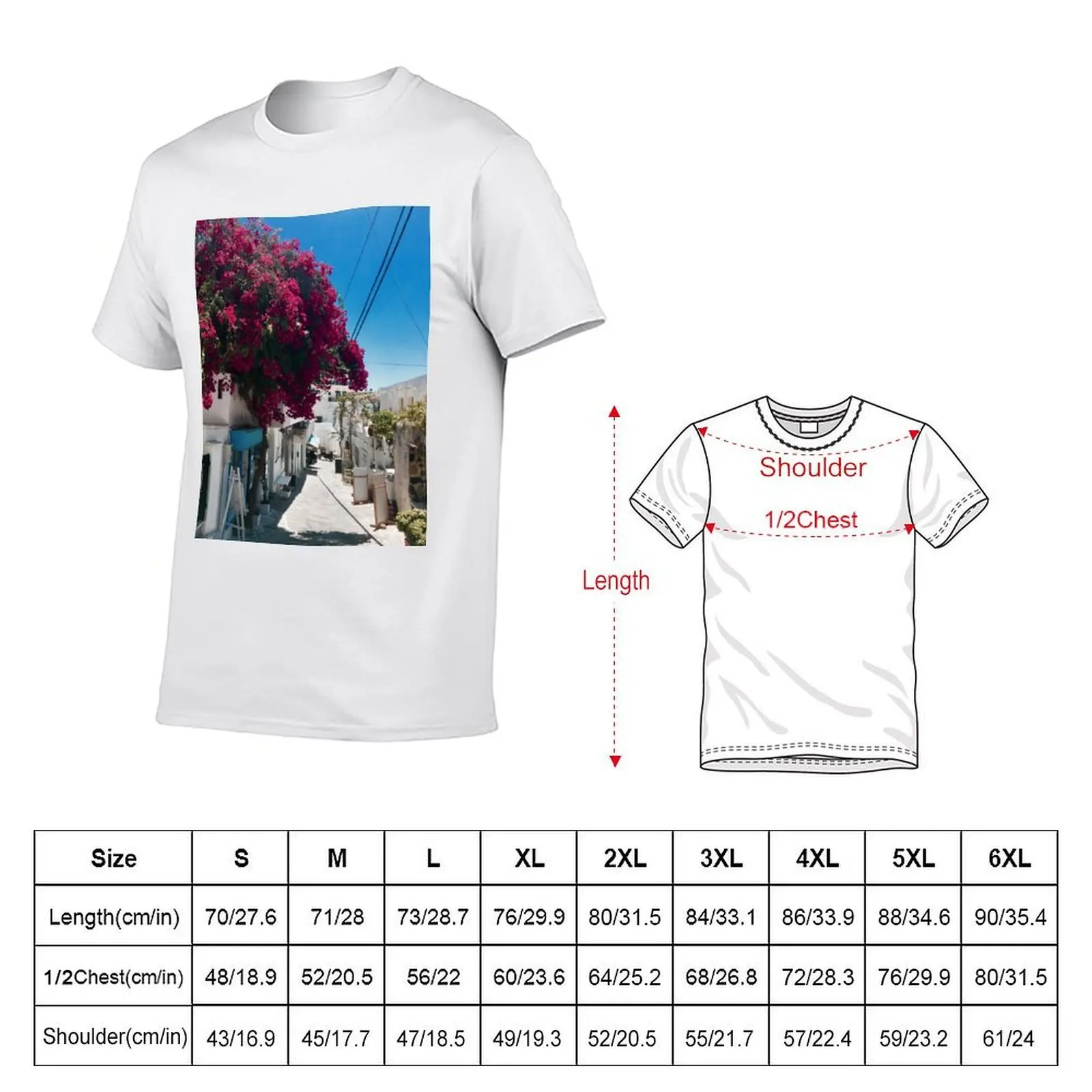 تي شيرت Naxos Island تي شيرت قطني عالي الجودة تي شيرت رجالي برسوم جرافيك