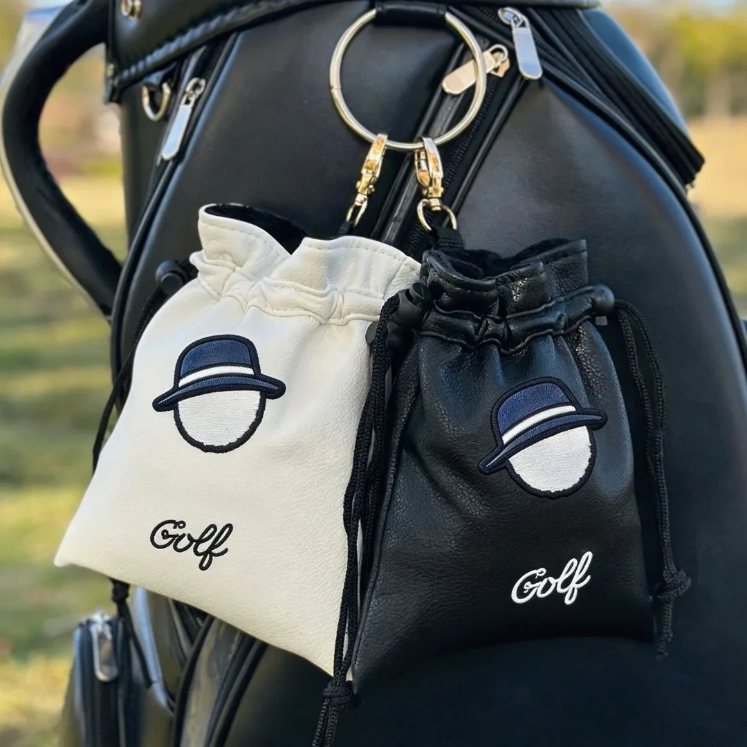 Unisex Golf Drawstring Bag 2026 New Korean Style Embroidery Portable Sport Storage Lightweight Waterproof Polyester Outdoor Soft