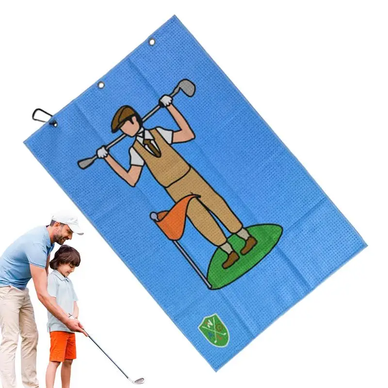 

Golf Towel Absorbent Towel With Carabiner Clip Funny Printed Towel Removes Sand & Dirt Fast Microfiber Towel For Men And Women