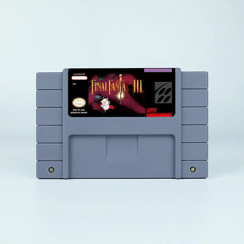 Final Game Fantasy III 3 EUR USA 16 بت RPG بطاقة الألعاب لخرطوشة ألعاب Snes مع صندوق البيع بالتجزئة وحدة تحكم ألعاب الفيديو