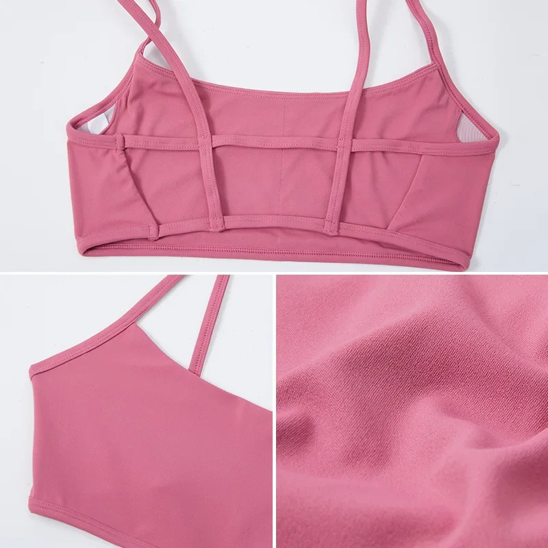Женский спортивный бюстгальтер Сверхлегкий дышащий бюстгальтер для йоги Топ для бега Женский мягкий бюстгальтер для бега в тренажерном зале Йога Бесшовные укороченные топы Бюстгальтер
