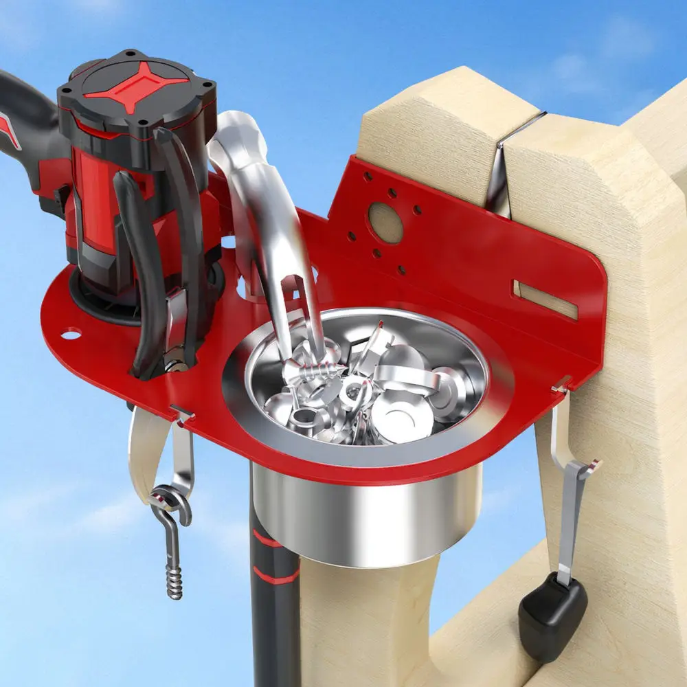 Ladder Mounted Tool Shelf Storage Organizer Multifunctional Tray For Stepladder Equipment Hardware Parts Fixing Helper
