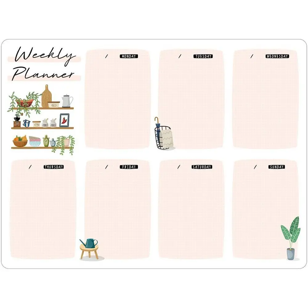 Kawaii Week Daily Planner Magnetic Planner Sticker Grocery List TO DO LIST Magnetic Fridge Sticker Whiteboard Plan Notepad Menu