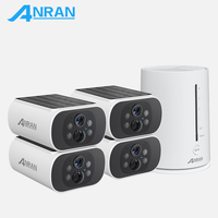 ANRAN 4MP Wifi Solar Battery Camera Kit Surveillance Security System Humanoid Detection Siren Alarm Outdoor Wireless Camera Set