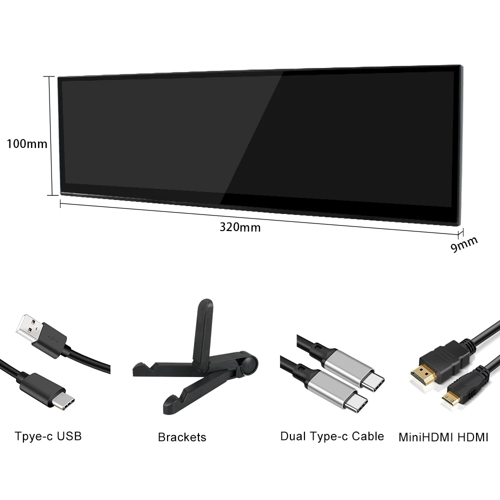 Imagem -02 - Tela de Barra Longa para Faça Você Mesmo Monitor Gpu Cpu e Billboard 1920x515 Nv126b5m Apto para pc Mercedes Hyte Y60 Aida64 126 Polegadas