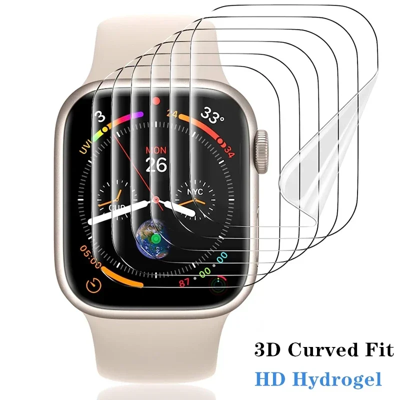 5PCS Screen Protector Film for Apple Watch 9 8 7 6 SE 5 Soft Hydrogel Film for IWatch Series 45MM 41MM 40MM 38MM 42MM 44MM 49MM