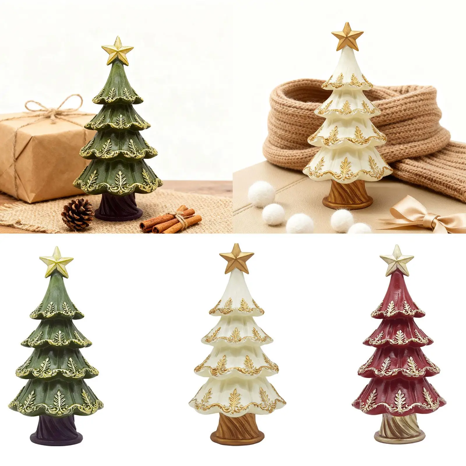 

Креативная фигурка рождественской елки, скульптура из смолы, домашнее и уличное рождественское украшение для украшения дома и офиса