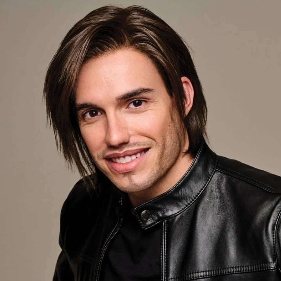 

Amethyst Dark Brown Straight Short Pixie Cut Wig 13x6 Lace Front Human Hair with Layered Side Bangs Pre Styled for Men