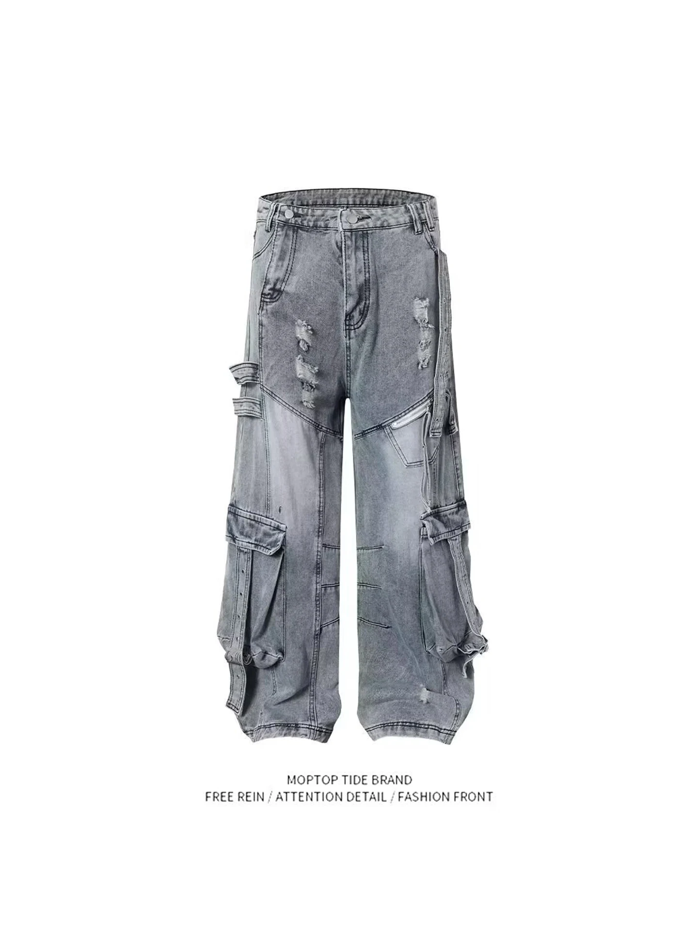 

Ретро-джинсы в американском стиле с широкими штанинами для женщин, осенне-зимние, свободные, прямые, с высокой талией, в стиле High Street