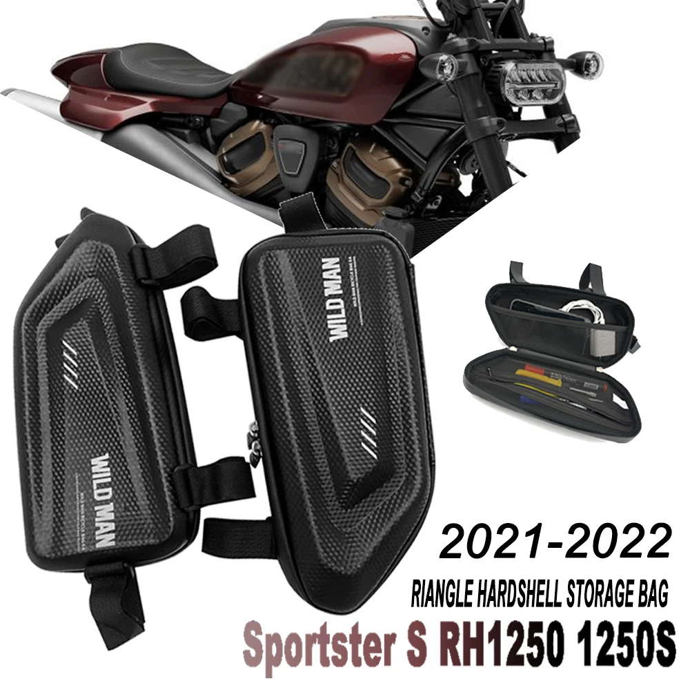 

For Sportster S RH1250 1250S 2021-2022 Motorcycle side bag motorcycles led waterproof triangle side bag hard shell bag