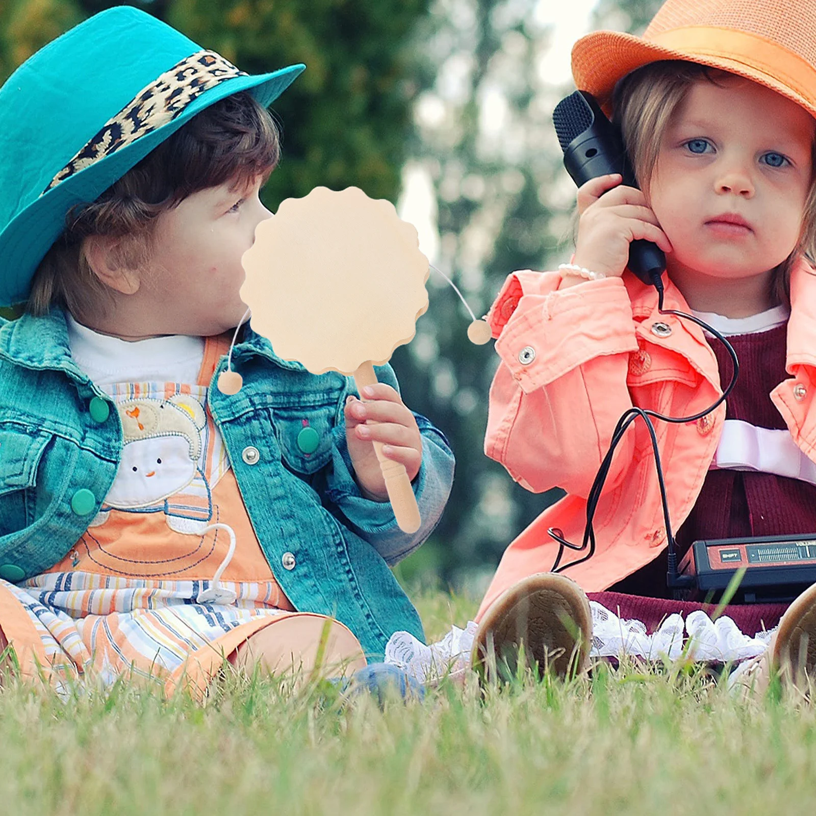 4-delige ongeverfde rammelaar-trommel houten doe-het-zelfkit voor kinderen creatief schilderen speelgoed handgemaakte decor ambachtelijke activiteit leermiddel