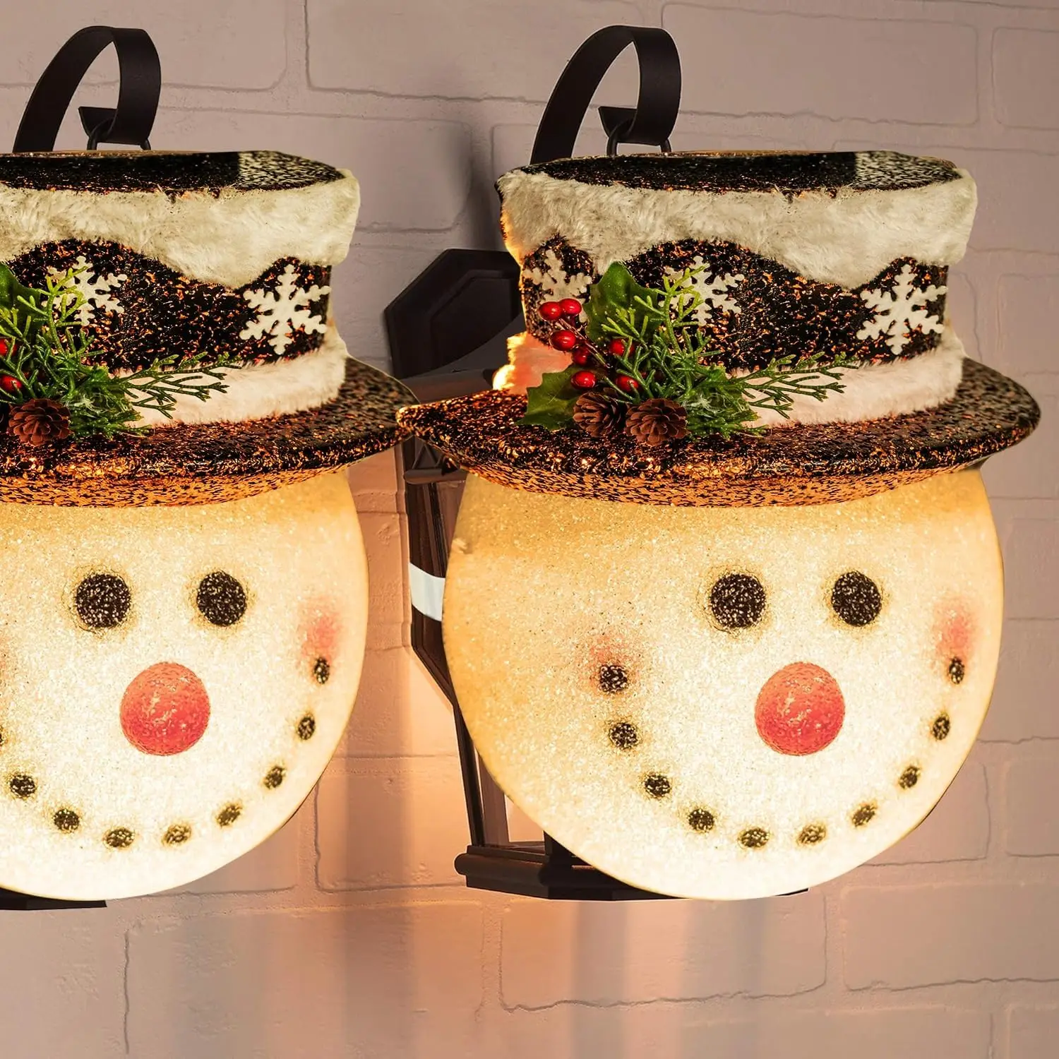 

2 Pack Snowman Christmas Porch Light Covers 12 Inch, Christmas Outdoor Decorations Holiday Light Covers for Porch Lights
