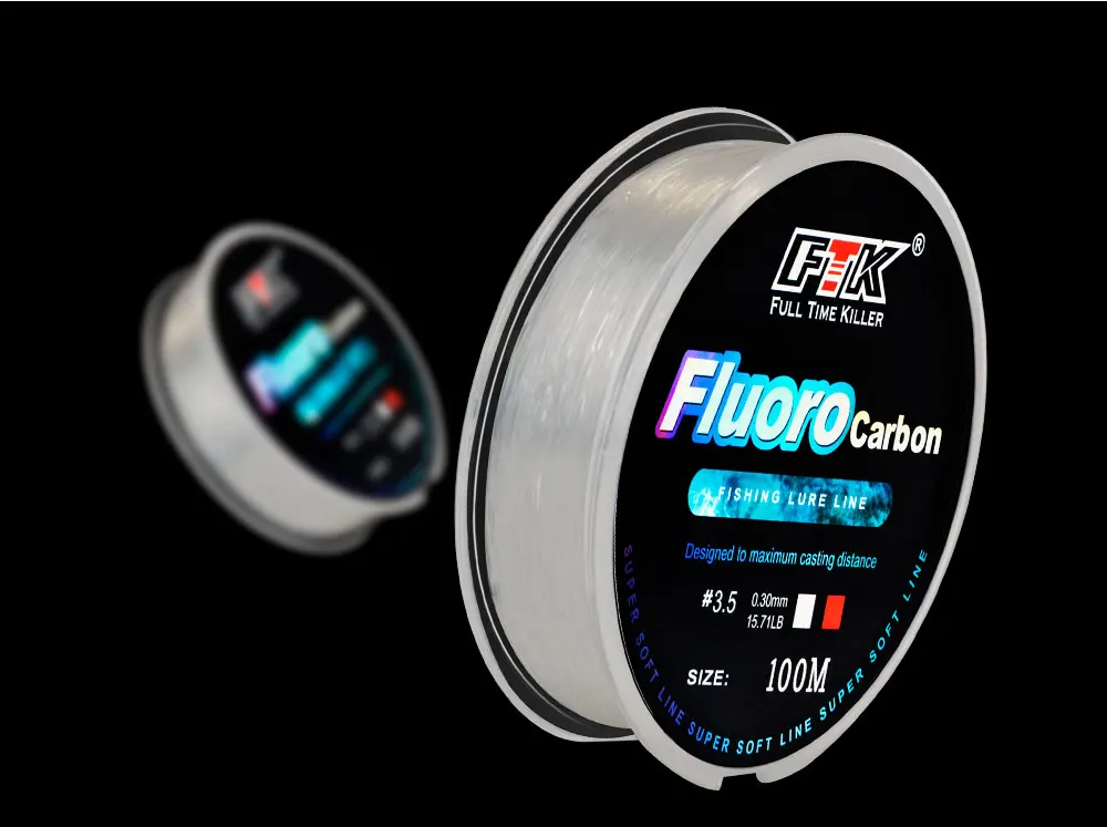 FTK 100M Fluorkohlenstoff Beschichtung Angelschnur 4,13 LB-34,32 LB Carbon Faser Monofilament Vorfach Linie Karpfen Angeln Sinkende Linie – Detail 12
