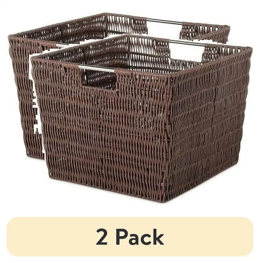 

(2 Pack) Rattique Storage Tote Basket - Java - 13 X 15 X 9.8