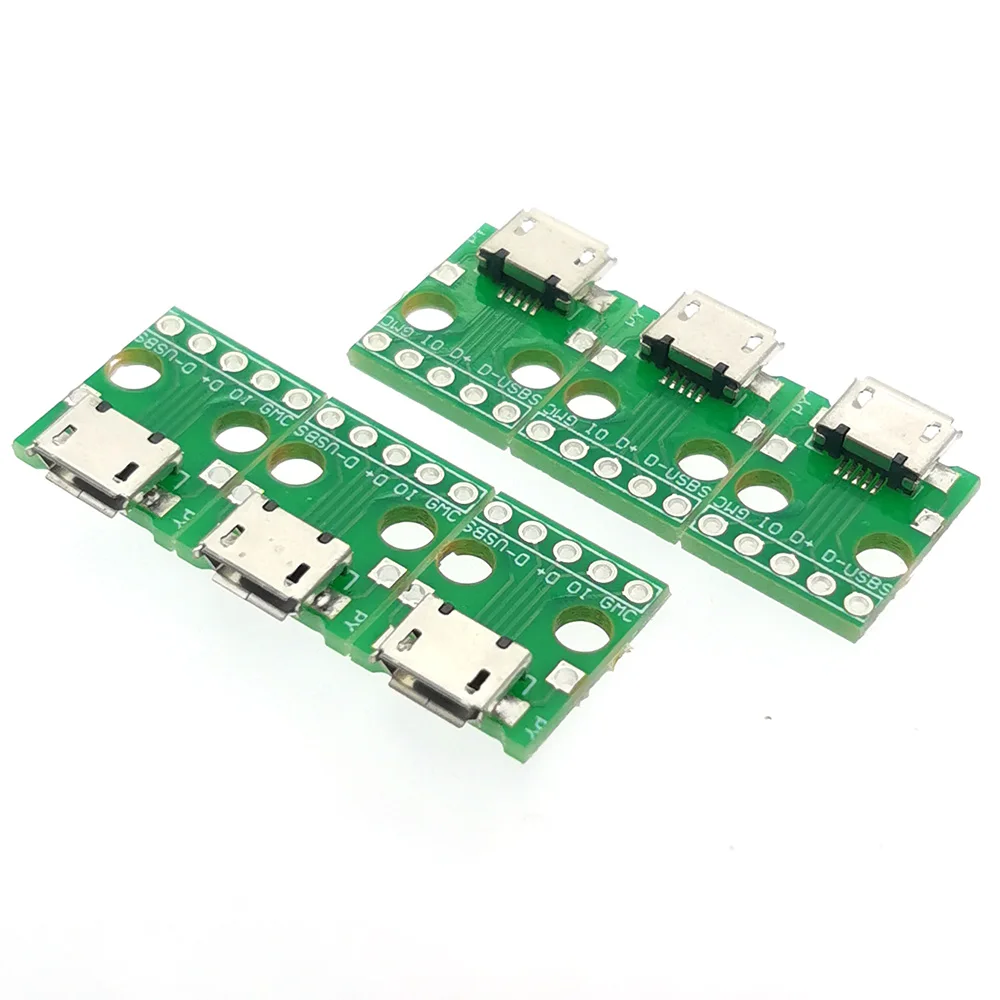 1-10 قطعة مايكرو USB إلى DIP محول 5pin أنثى موصل B نوع pcb محول pinboard 2.54 مايكرو جاك