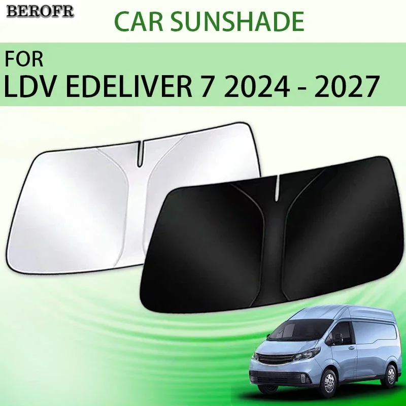 Front Sunshade For LDV Maxus eDeliver 7 V70 2024 2025 2026 2027 Chevrolet Express Max Parts Window Protector UV Storage Interior