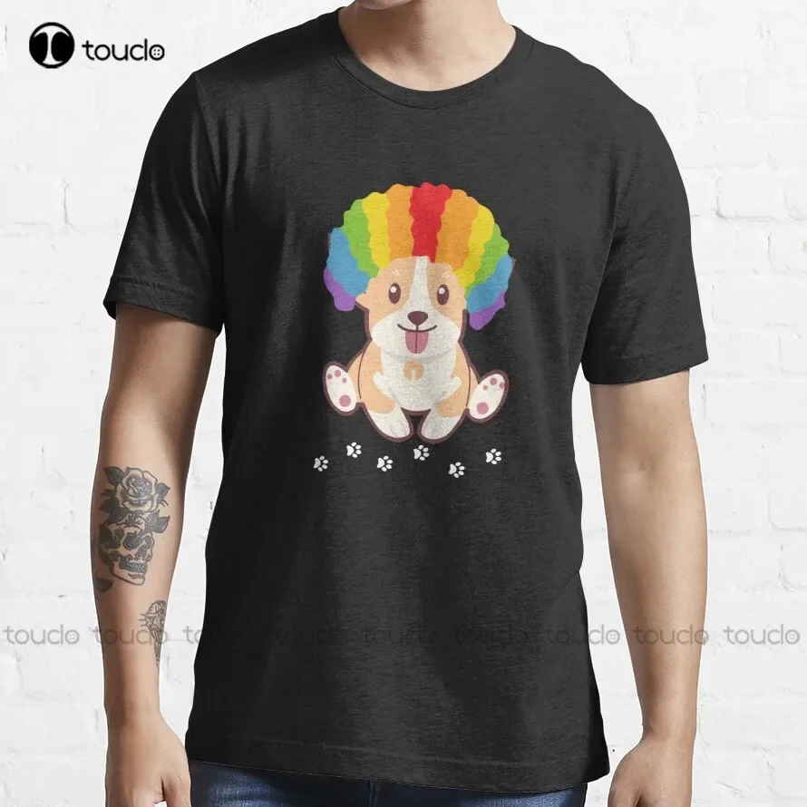 Dog With Wig Cute T-Shirt Graphic Tshirts For Women Harajuku Streetwear New Popular Custom Aldult Teen Unisex Christmas Gift New