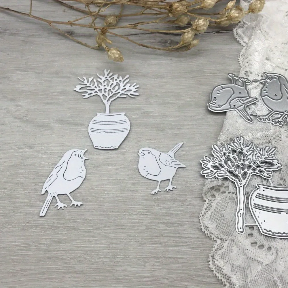Metall-Stanzformen, geschnittene Matrizenform, Vogel-Topf-Dekoration, Scrapbook-Papier, Basteln, Klinge, Stanzen, Schablonen