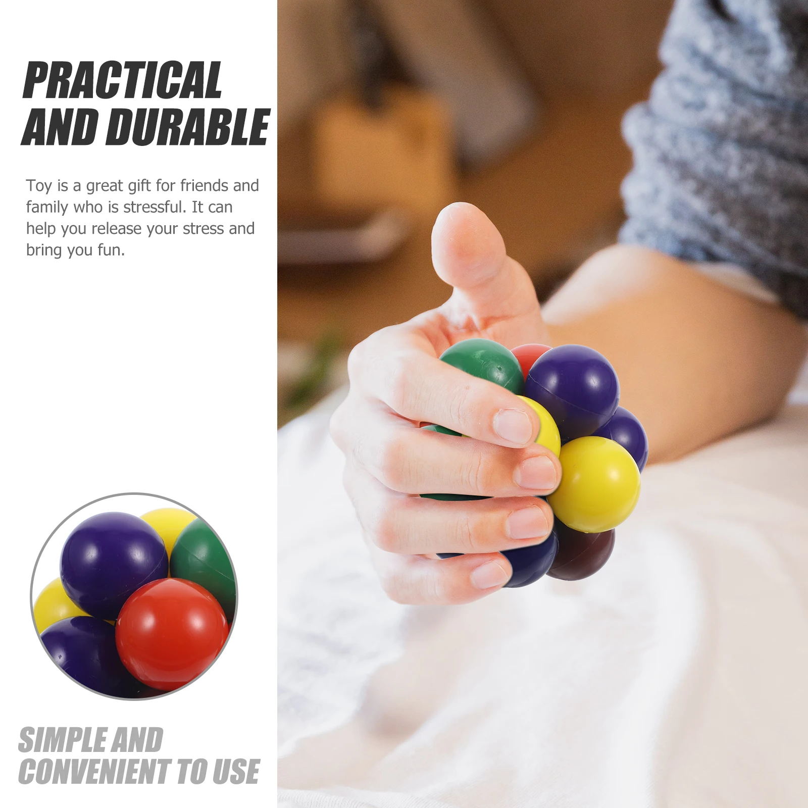 2 Stuks Verwisselbare Regenboog Kralen Druk Ballen Uitbreidbaar Stress Fidget Zintuiglijke Bureau Speelbaar Grappige Angst Kantoor Geschenken