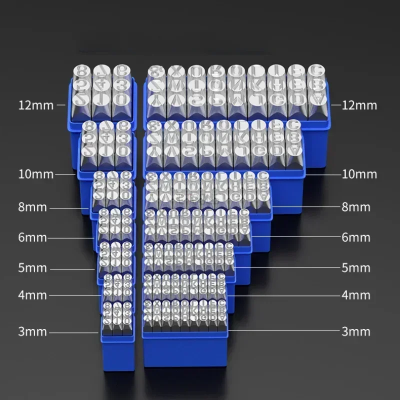 

Штамп с цифрами и буквами, штамп из легированной стали с коробкой для хранения, набор перфораторов из закаленного металла, кожи, ремесло, тиснение, инструмент для резьбы ручной работы