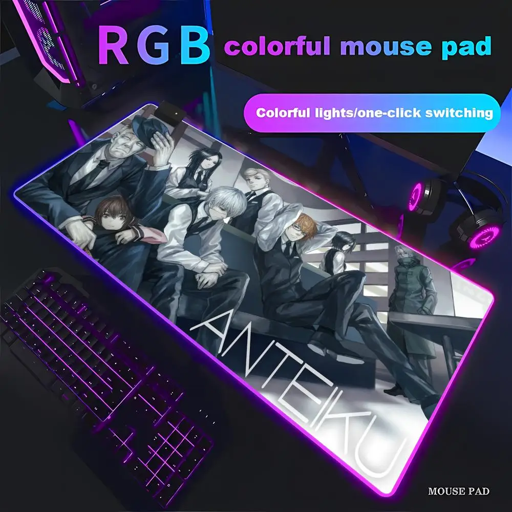

RGB Mouse Pad Anime Tokyo Ghoul LED Large Gamer Mousepads Keyboard Computer Gamer Luminous black white 900x400cm Desk Mat