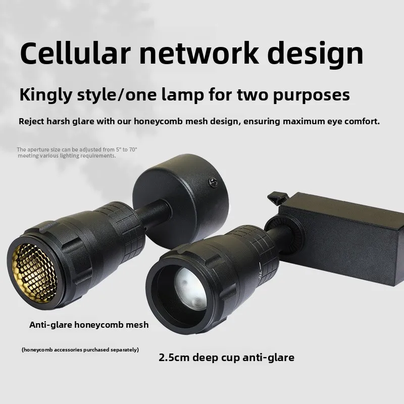 Ceiling type small angle zoom spotlight catering dedicated clear bar atmosphere light tea room led surface track concentrating