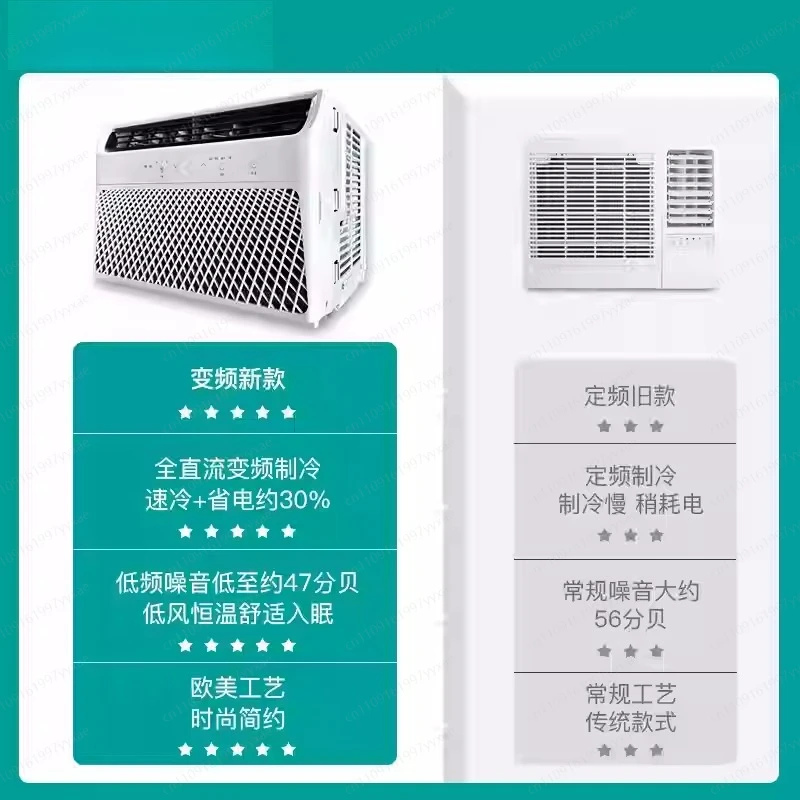 1500W Intelligent Inverter Window Type Air Conditioner  Single Cooling Air Conditioner with Dehumidifying Function