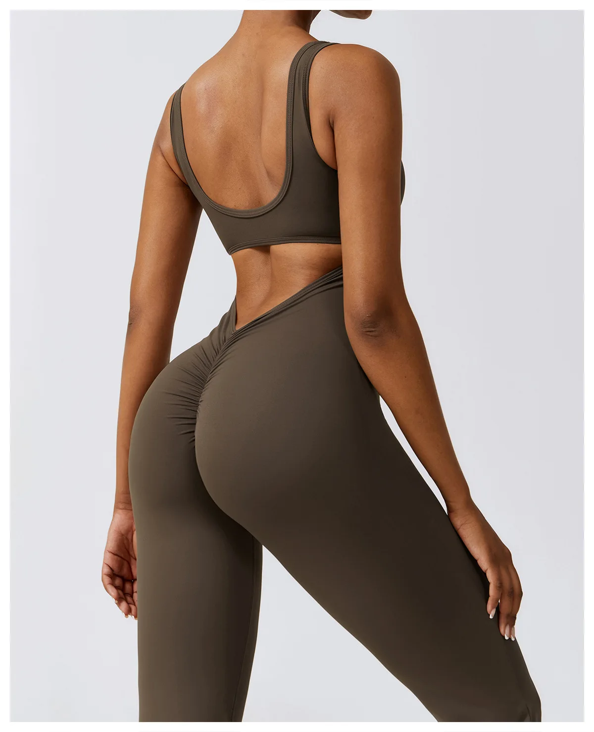 Women's New Hollowed-Out Beauty Back Peach Butt Lift Exercise Micro One-Piece Yoga Jumpsuit