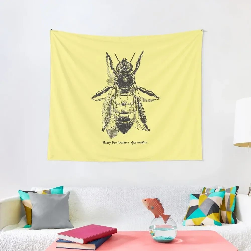 

Honey Bee -Vintage Scientific Illustration Tapestry Wall Decor Hanging Room Decorating Aesthetic Cute Room Decor Tapestry