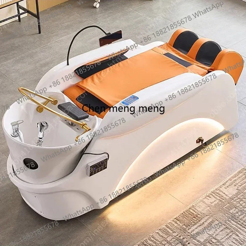 

Smart Electric Massage Shampoo Chairs Multifunction Luxury Barber Shop Shower Shampoo Bed Salon Furniture Silla De Champú