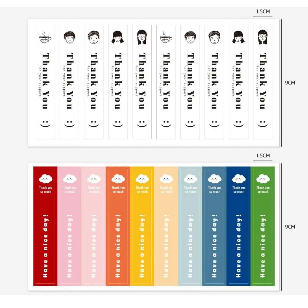 100 шт./10 листов спасибо за поддержку наклейка для чая с молоком для малого бизнеса бутылка с водой кофе уплотнительная этикетка самоклеящаяся