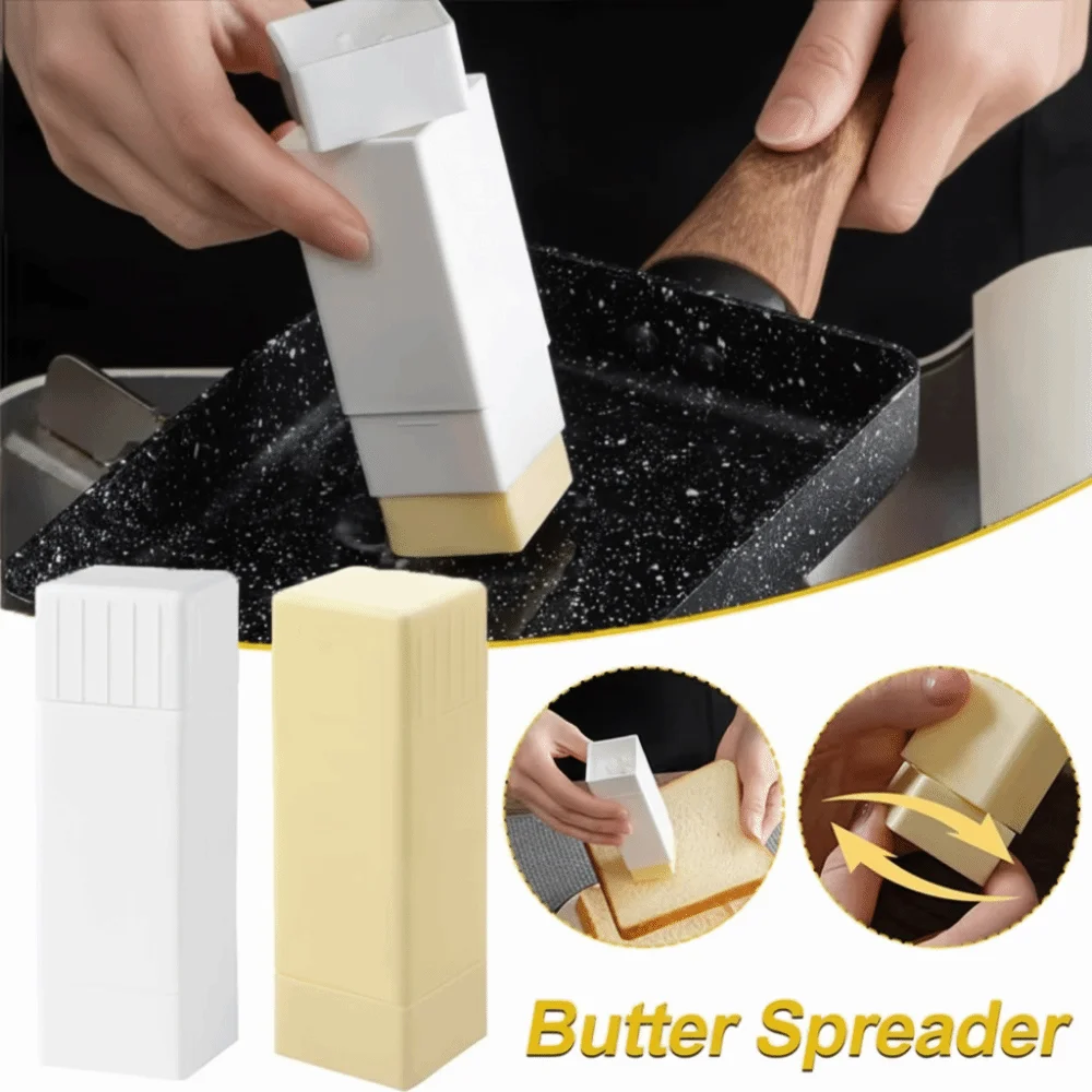 Portable Upright Rotary Butter Spreader Kitchen Tools with Lid Butter Dispenser Stick Plastic Cheese Dispenser Holders Kitchen