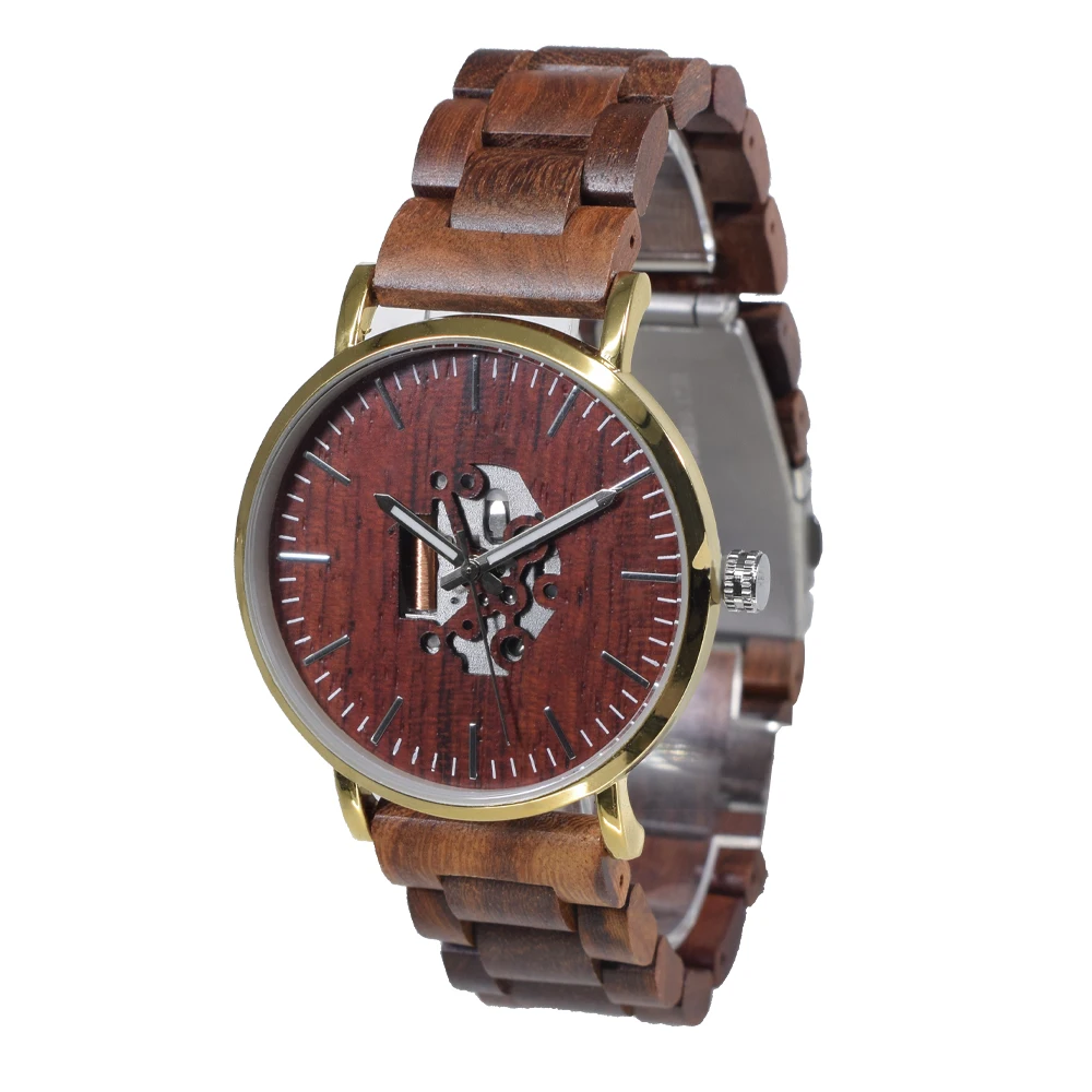 Ultra Thin Wood Strap Watch Unisex Quartz Timepiece Delicate Hollow Luminous Stable Waterproof Feature