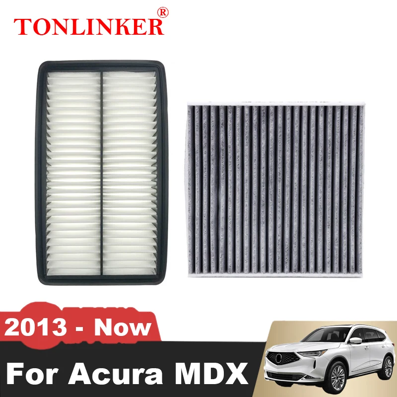 TONLINKER Air Filter Cabin Filter For Acura MDX YD3 YD4 3.5L J35Y5 2013-2021 2022- 17220-5J6-A00 80292-SDG-W01 Car Accessories