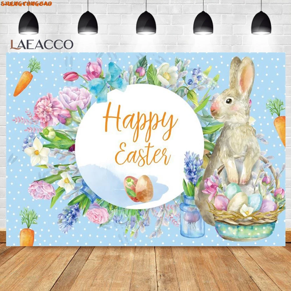 Fotografie Achtergrond Lente Bloemen Paashaas Verjaardagsfeestje Cartoon Konijn Vlinder Decoratie Achtergrond Fotostudio Prop