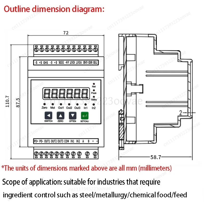Df TDA08A Rail‑Type Weighing Transmitter RS232 RS485 MODBUS RTU Signal Amplifier Module Spare Part