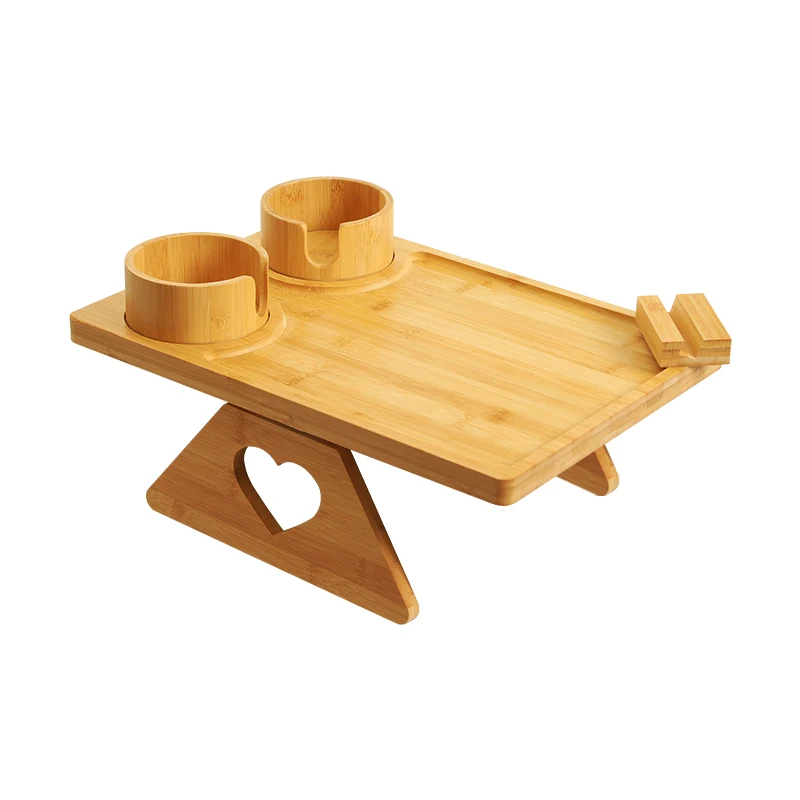 Adjustable Sofa Arm Tray Table Multi-Purpose Bedside Caddy Space Saving Mountable Desk for Small Apartment for Couch/Bed