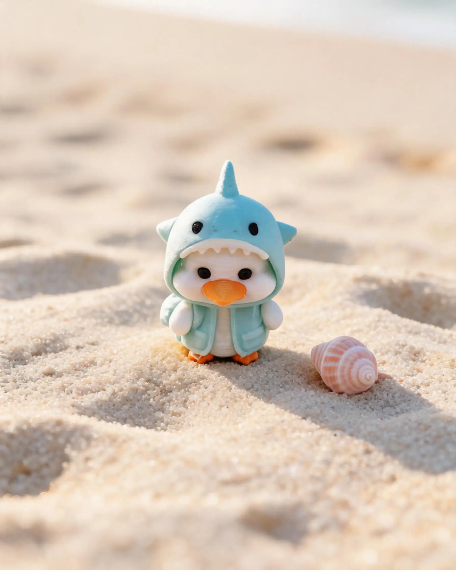 3cm Mini Shark Hood Duck Figurine Cute Cosplay Duck Desktop Ornament