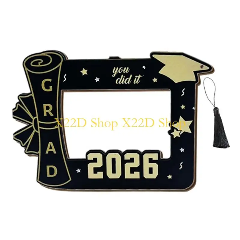 X22D Wooden Graduation Picture Frame Class of 2026 Graduate Photo Frame with Tassels