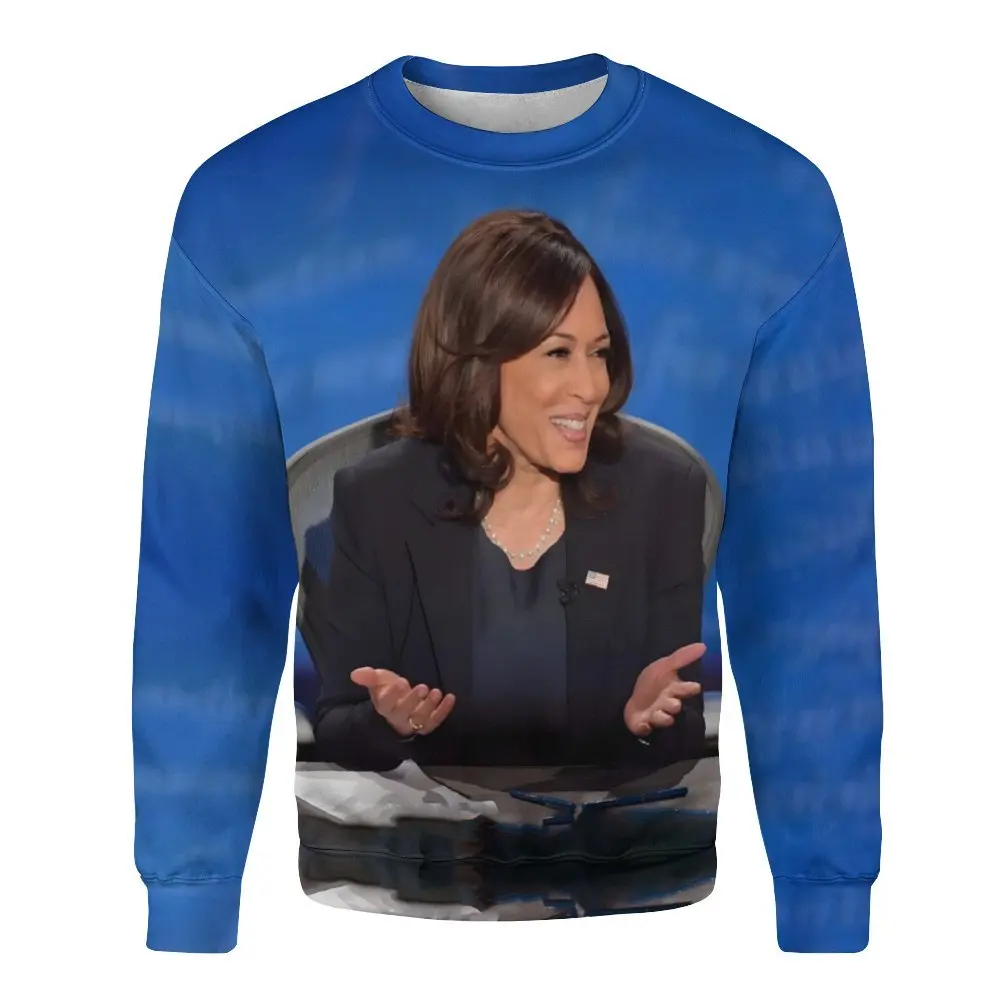 2024 Kamala Devi Harris felpa 3D Print Pullover uomo donna Harris Fans top a maniche lunghe Vice-presidente degli stati uniti felpe